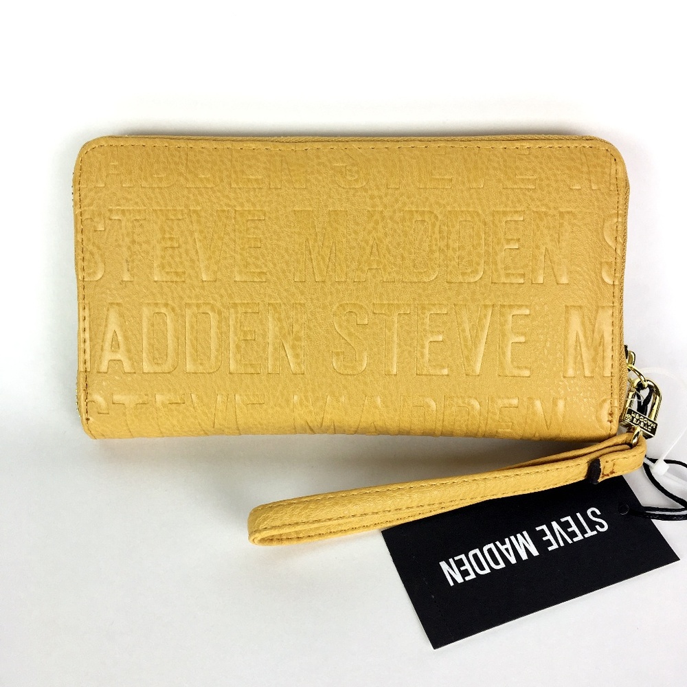 Steve Madden Zip Around Wallet/Wristlet Mustard - Picture 3 of 7